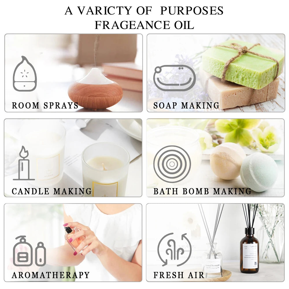 10Ml Pure Plant Essential Oil for Humidifier Diffusers Mint Lavender Tea Tree Rose Vanilla Sandalwood Jasmine Pure Nature Oil
